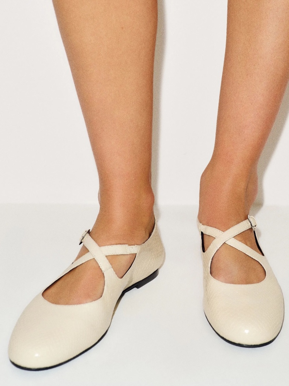Reformation Salome Ballet Flat Ivory - Size 6